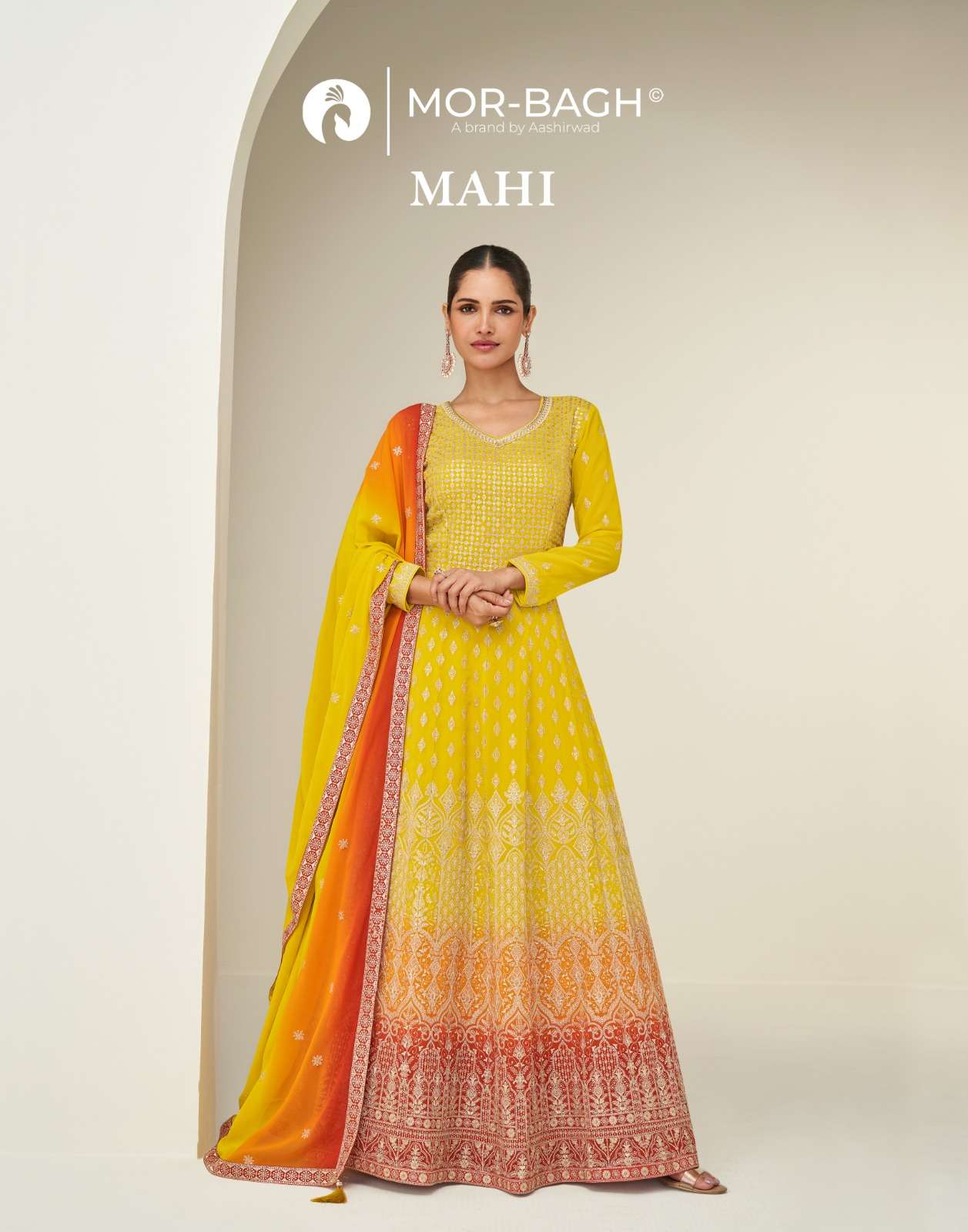 AASHIRWAD CREATION MAHI 10315 TO 10317 SERIES PURE GEORGETTE DRESSES-00028