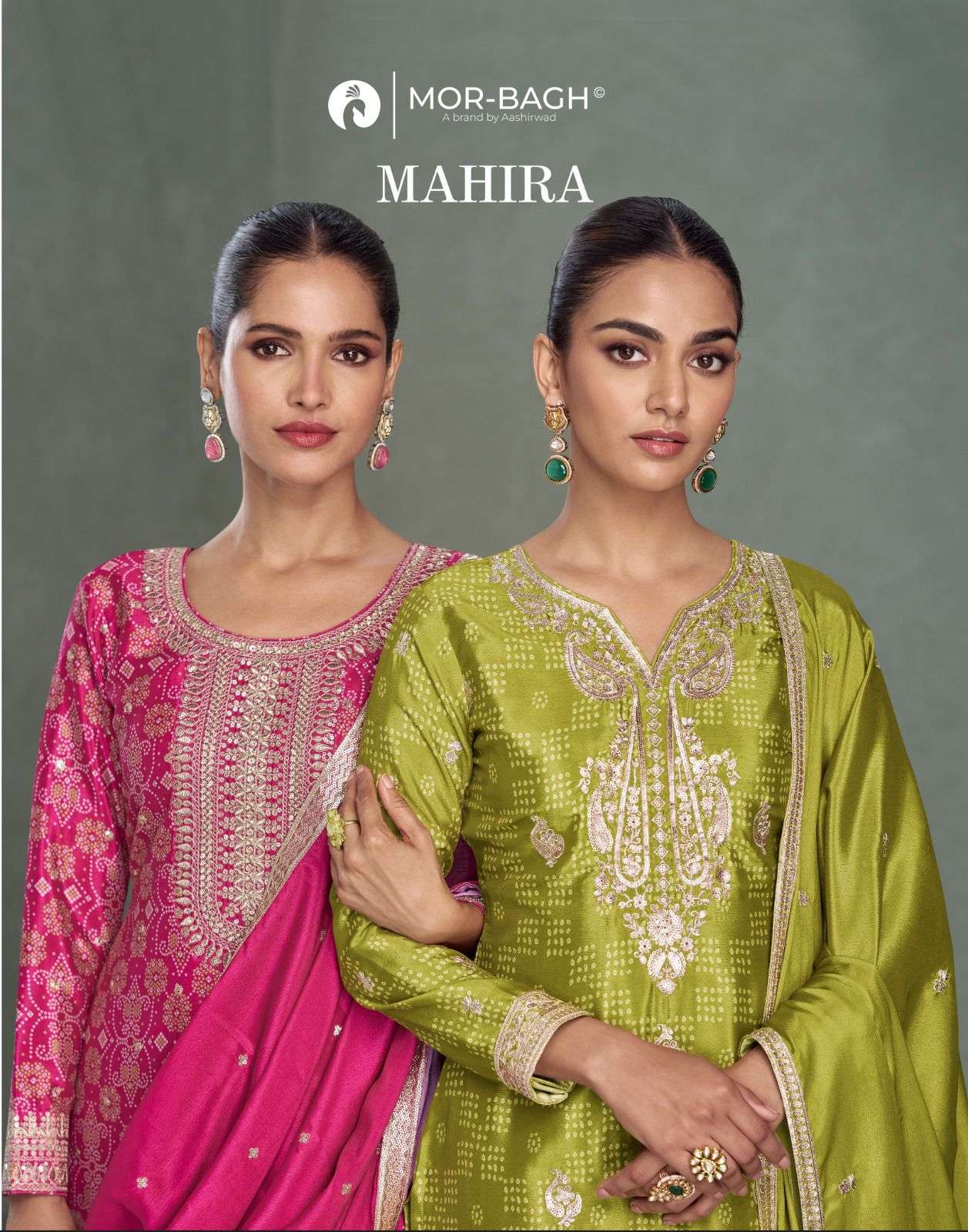 AASHIRWAD CREATION MAHIRA PURE CHINON SILK DRESSES-00028