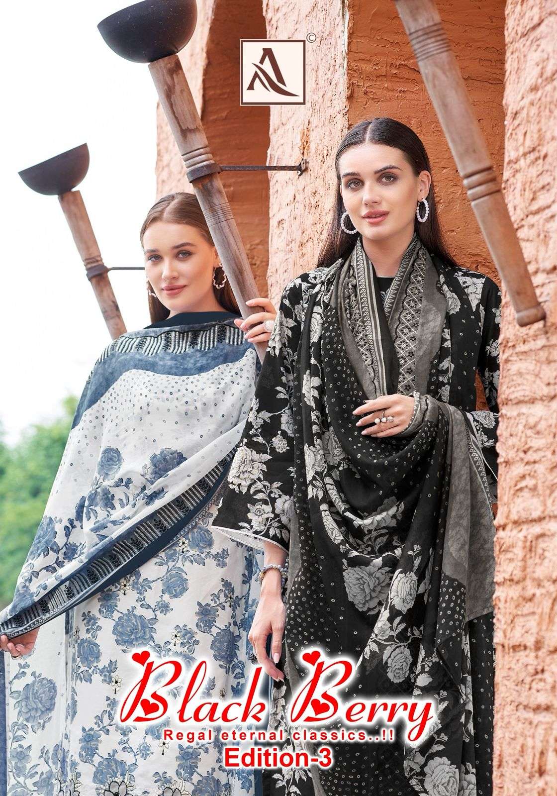 ALOK SUIT BLACK BERRY VOL-03 PURE CAMBRIC COTTON PRINTED PAKISTANI DRESSES-00201