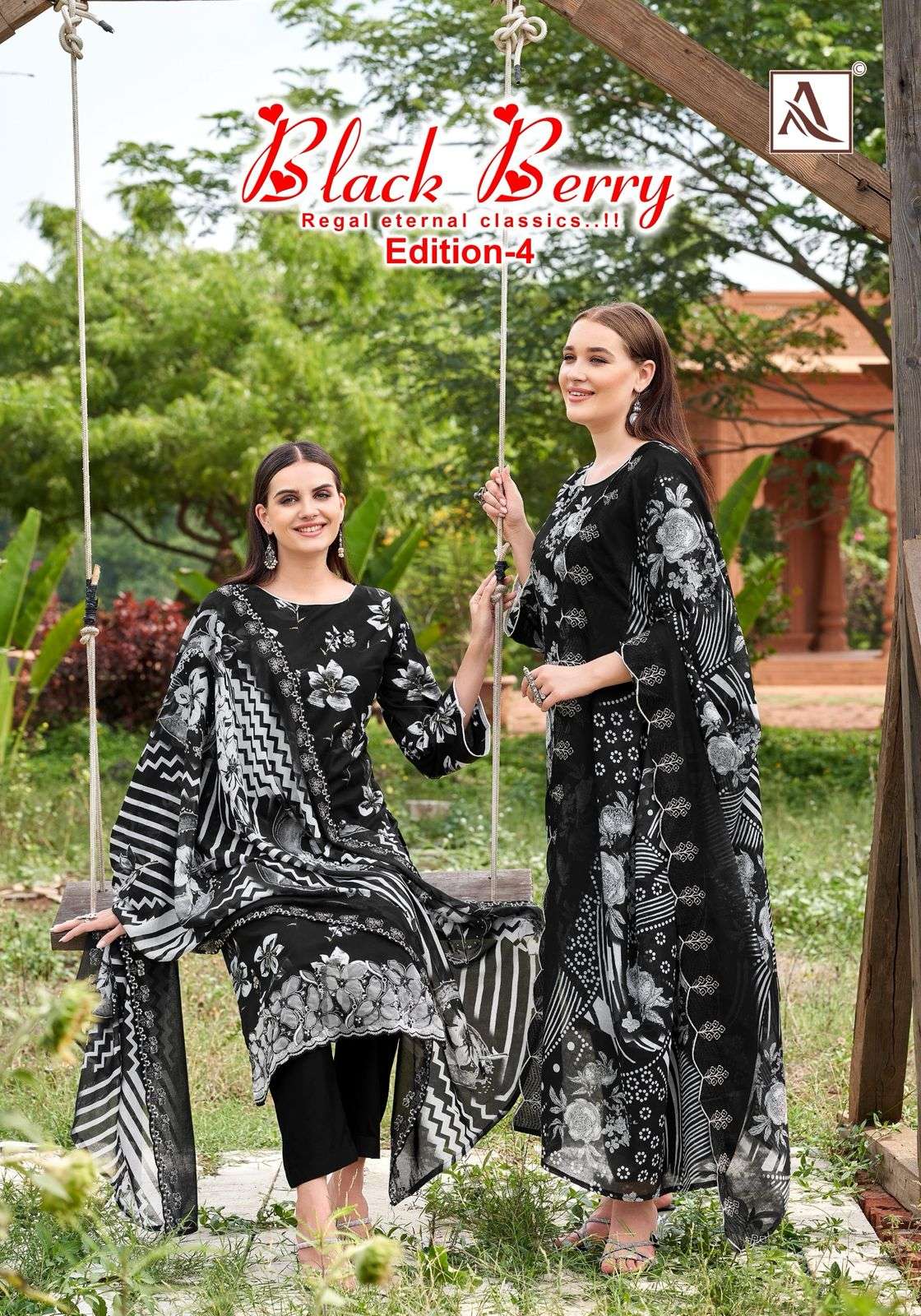 ALOK SUIT BLACK BERRY VOL-04 PURE CAMBRIC COTTON PRINTED PAKISTANI DRESSES-00201