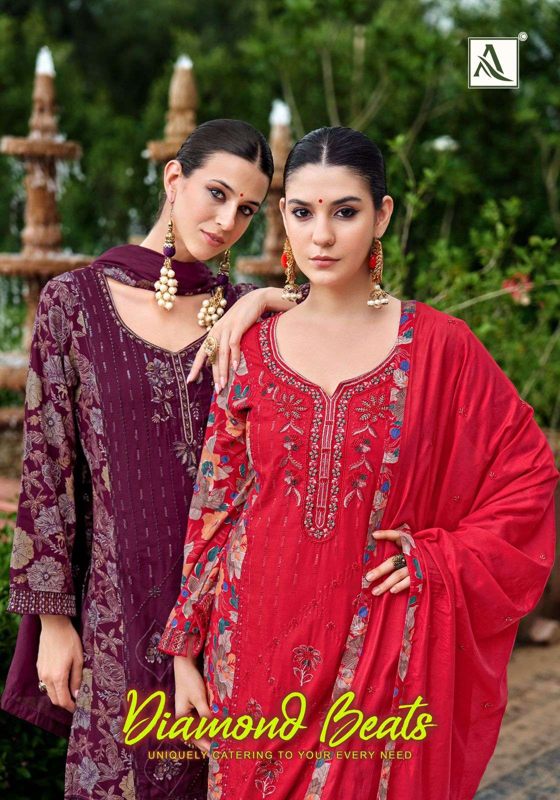 ALOK SUIT DIAMOND BEATS PURE VISCOSE RAYON PRINTED PAKISTANI DRESSES-00201