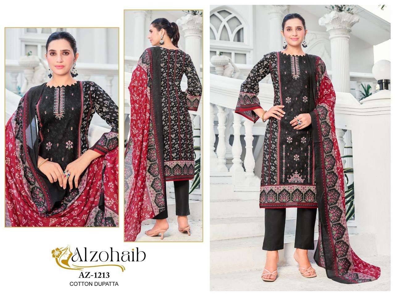 ALZOHAIB NOOR VOL-02 PURE COTTON PRINTED PAKISTANI DRESSES-00011
