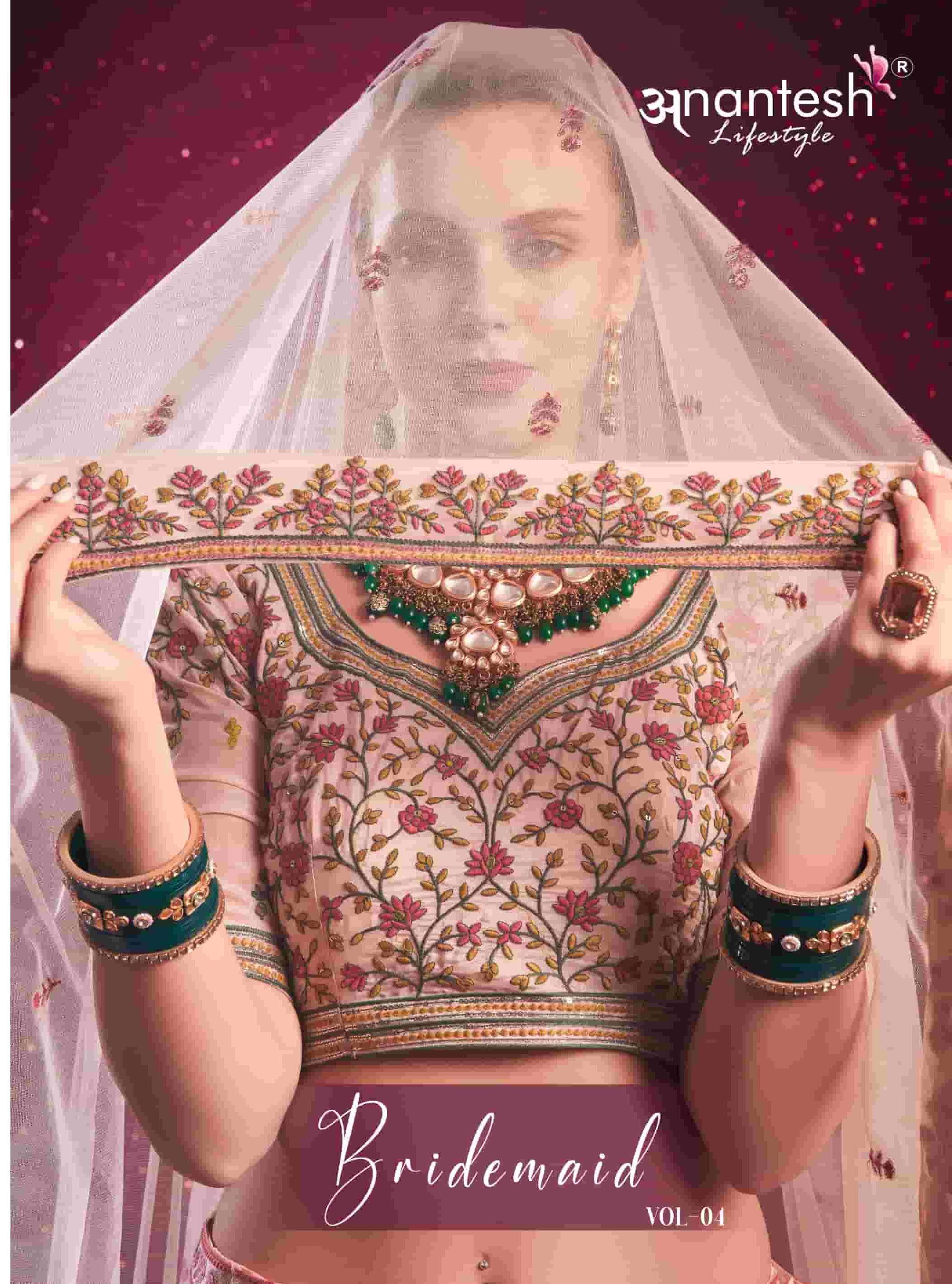 ANANTESH BRIDMAID VOL-4 11021 TO 11022 SERIES PURE SILK EMBROIDERY LEHENGAS-00304