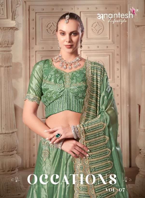ANANTESH OCCASIONS VOL-7 5026 TO 5027 SERIES PURE SILK EMBROIDERY LEHENGAS-00304