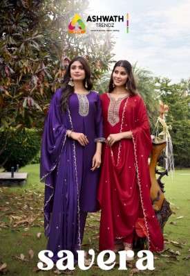 ASHWATH SAVERA 1001 TO 1006 SERIES PURE VICHITRA EMBROIDERY DRESSES-00275