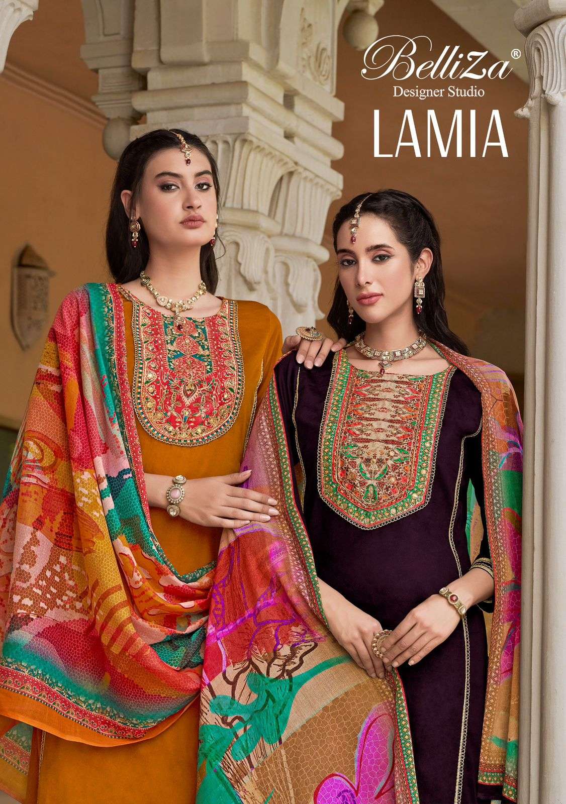 BELLIZA LAMIA PURE JAAM HAND WORK PAKISTANI DRESSES-00201