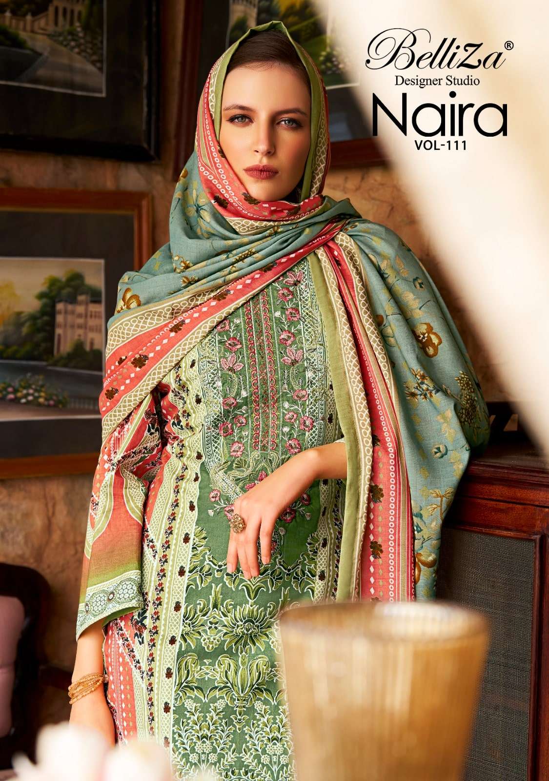 BELLIZA NAIRA VOL-111 RM 859-001 TO 859-008 SERIES PURE COTTON PRINTED PAKISATNI DRESSES-00011