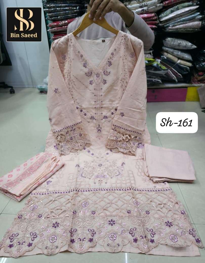 BIN SAEED 161 BY ASLIWHOLESALE DESIGNER PURE COTTON EMBROIDERY DRESSES-00272