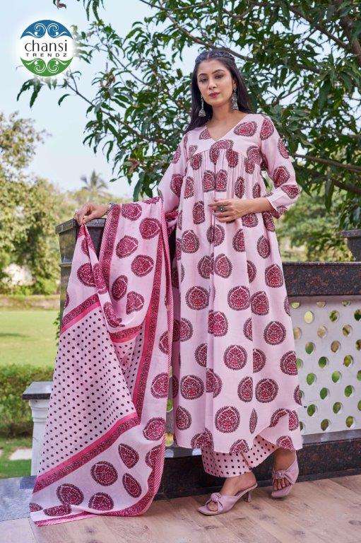 CHANSI TRENDZ KSHIRABDIJA 381 TO 383 SERIES PURE COTTON PRINTED DRESSES-00303