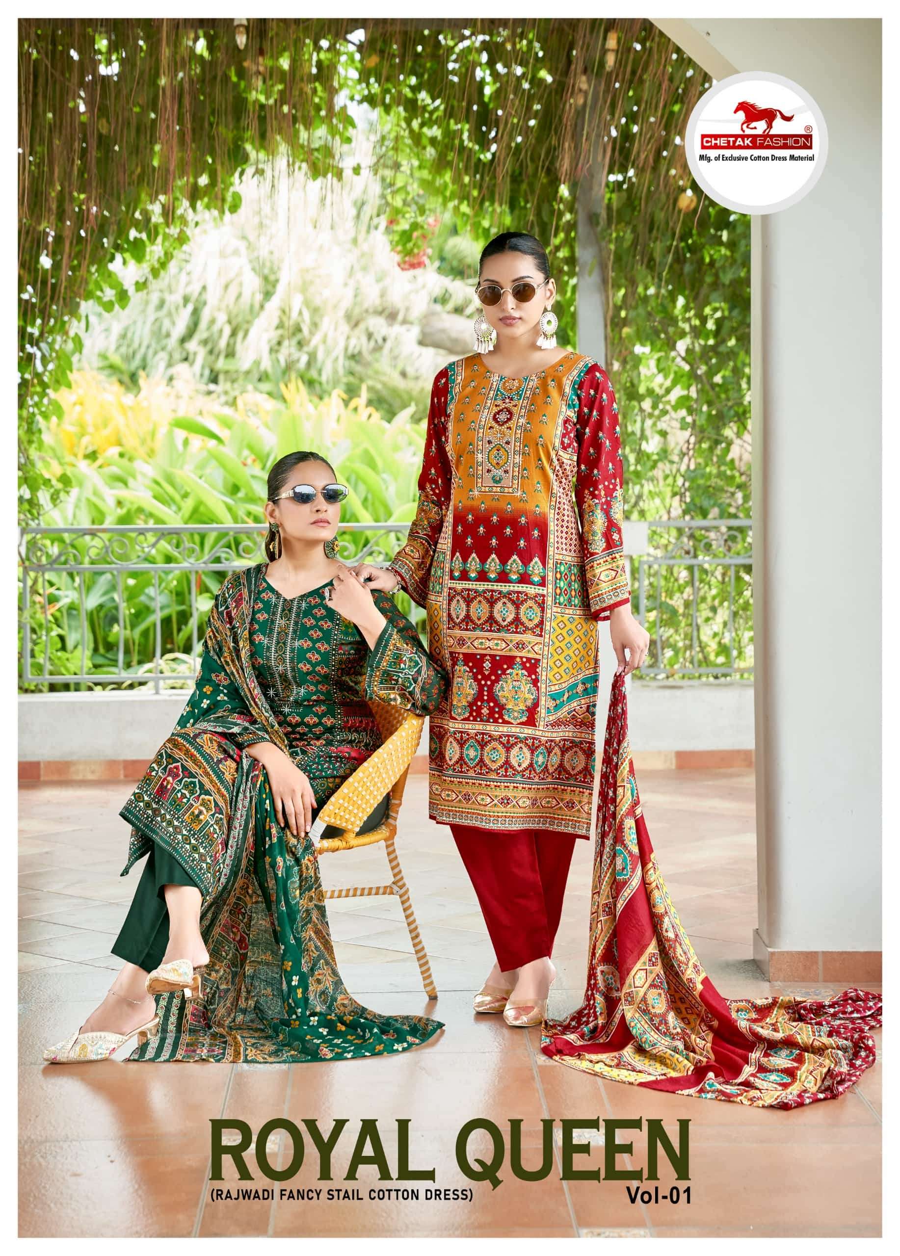 CHETAK FASHION ROYAL QUEEN VOL-01 PURE COTTON PRINTED PAKISTANI DRESSES-00201