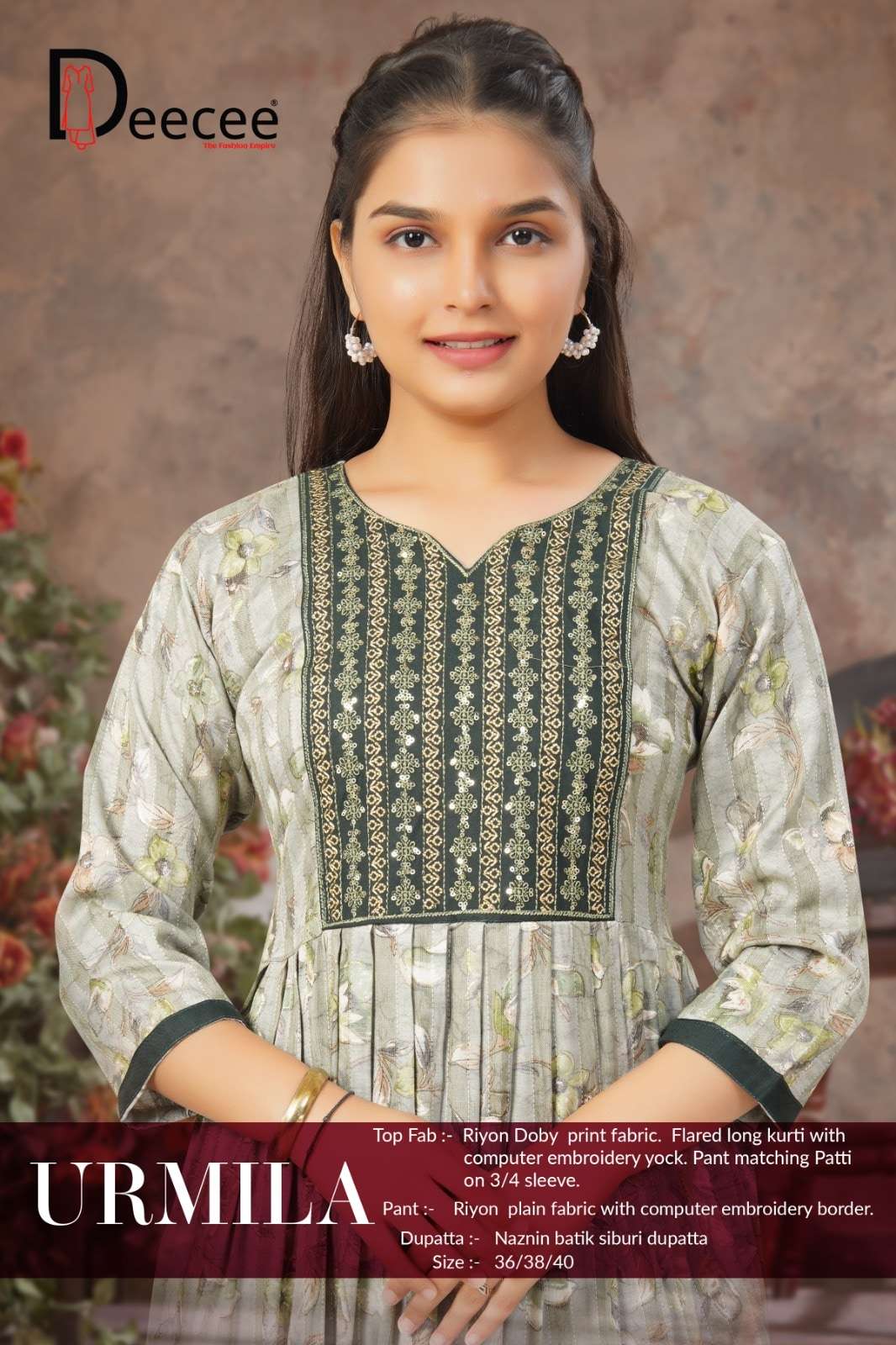 DEE CEE URMILA PURE RAYON PRINTED DRESSES-00093