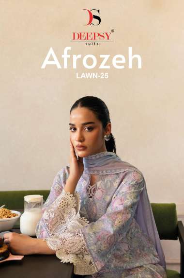 DEEPSY SUIT AFROZEH LAWN-25 1321 TO 1328 SERIES PURE COTTON EMBROIDERY PAKISTANI DRESSES-00011