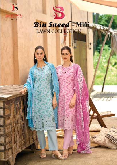 DEEPSY SUIT BIN SAEED MINI PURE COTTON EMBROIDERY PAKISTANI DRESSES-00201