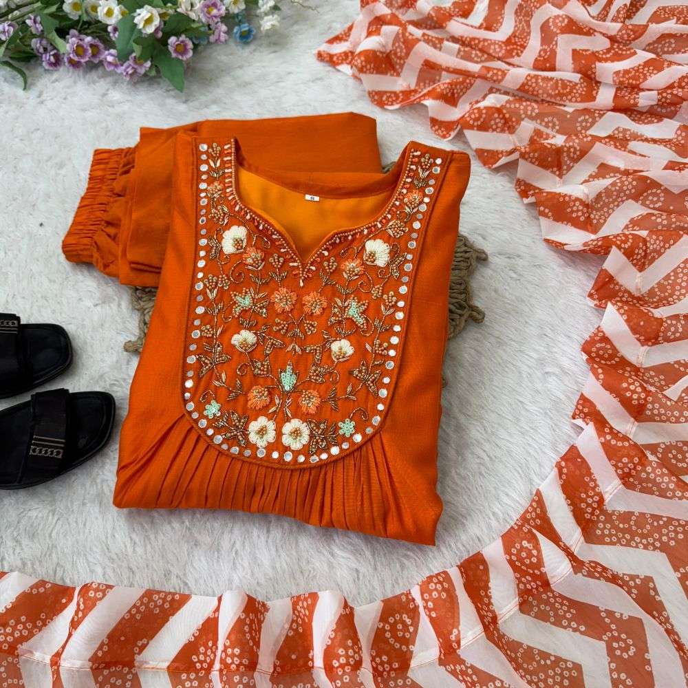 DN-492 BY ASLIWHOLESALE DESINGER PURE VISCOSE CHANDERI SILK EMBROIDERY PRINTED DRESSES-00232