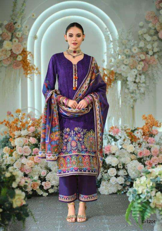 ENSTIKNA PLUSH COTTON SERIES -50 PURE JACQUARD SILK PRINTED DRESSES-00288