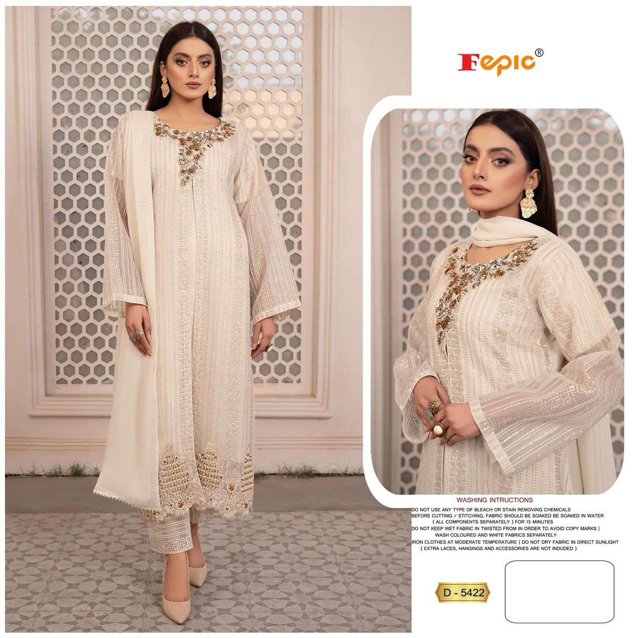 FEPIC ROSEMEEN 5422 SERIES PURE GEORGETTE EMBROIDERY DRESSES-00201