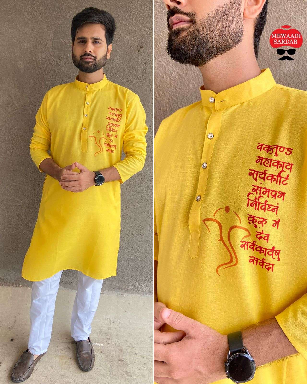 GANPATI SPECIAL BY ASLIWHOLESALE DESIGNER PURE COTTON PRINTED MENS WEAR-00179