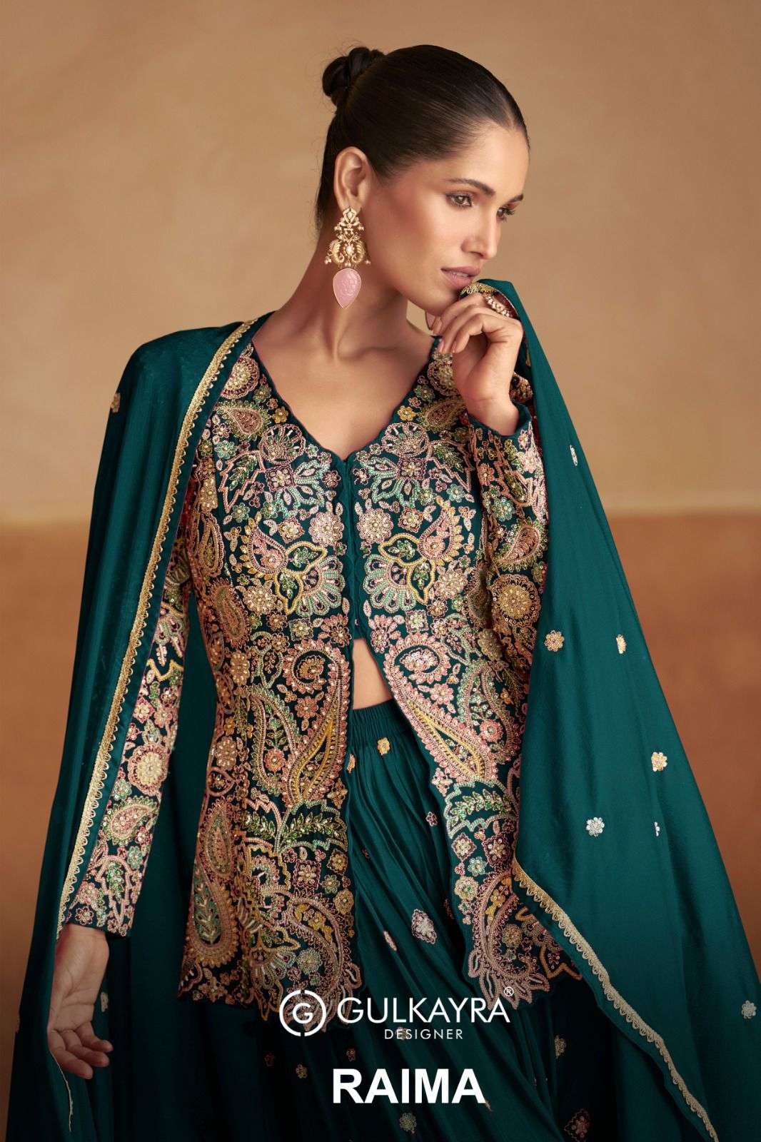 GULKAYRA RAIMA 7549-A TO 7549-C SERIES PURE CHINON EMBROIDERY DRESSES-00028