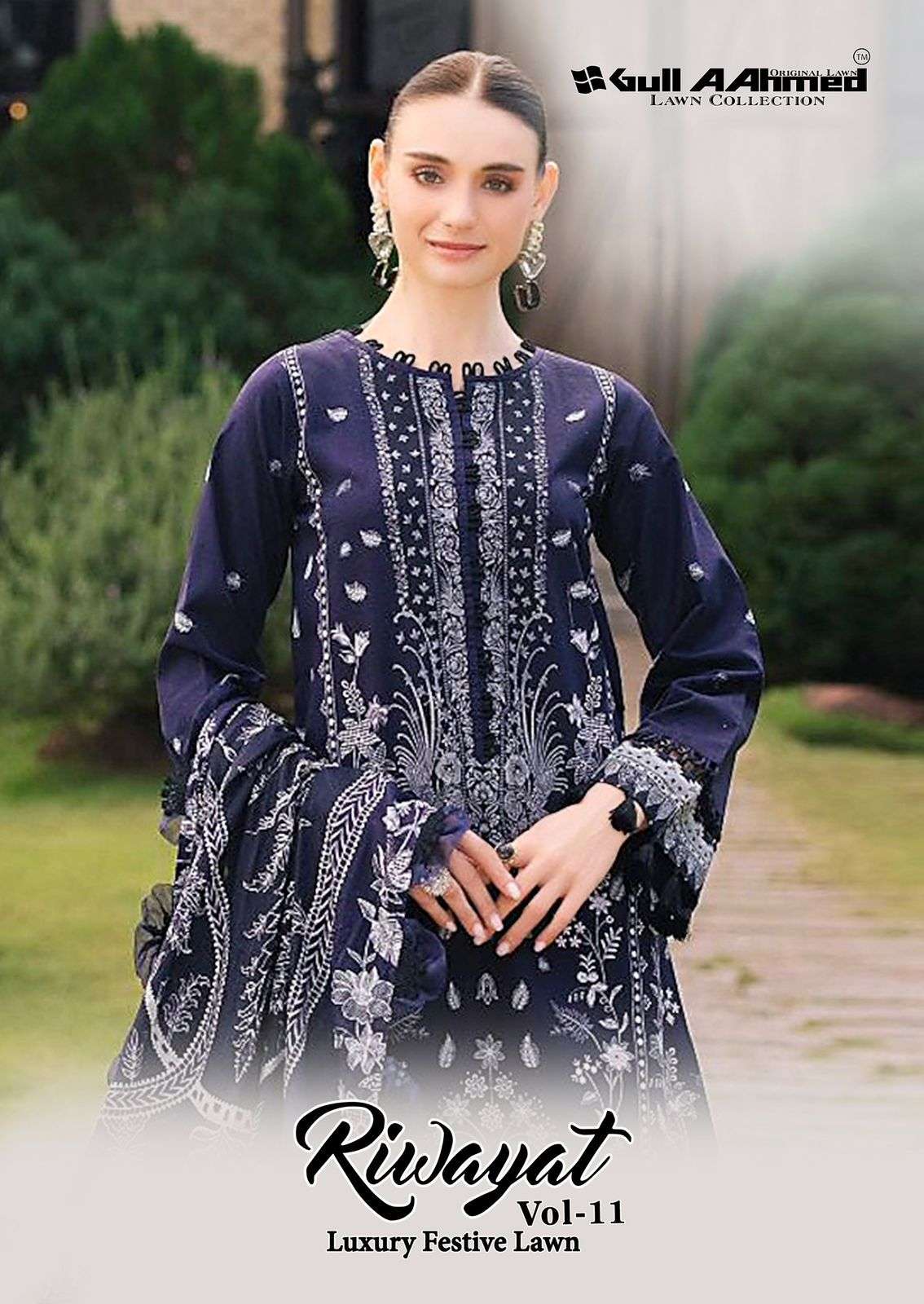 GULLAAHMED RIWAYAT VOL-11 PURE LAWN PAKISTANI DERESSES-00201
