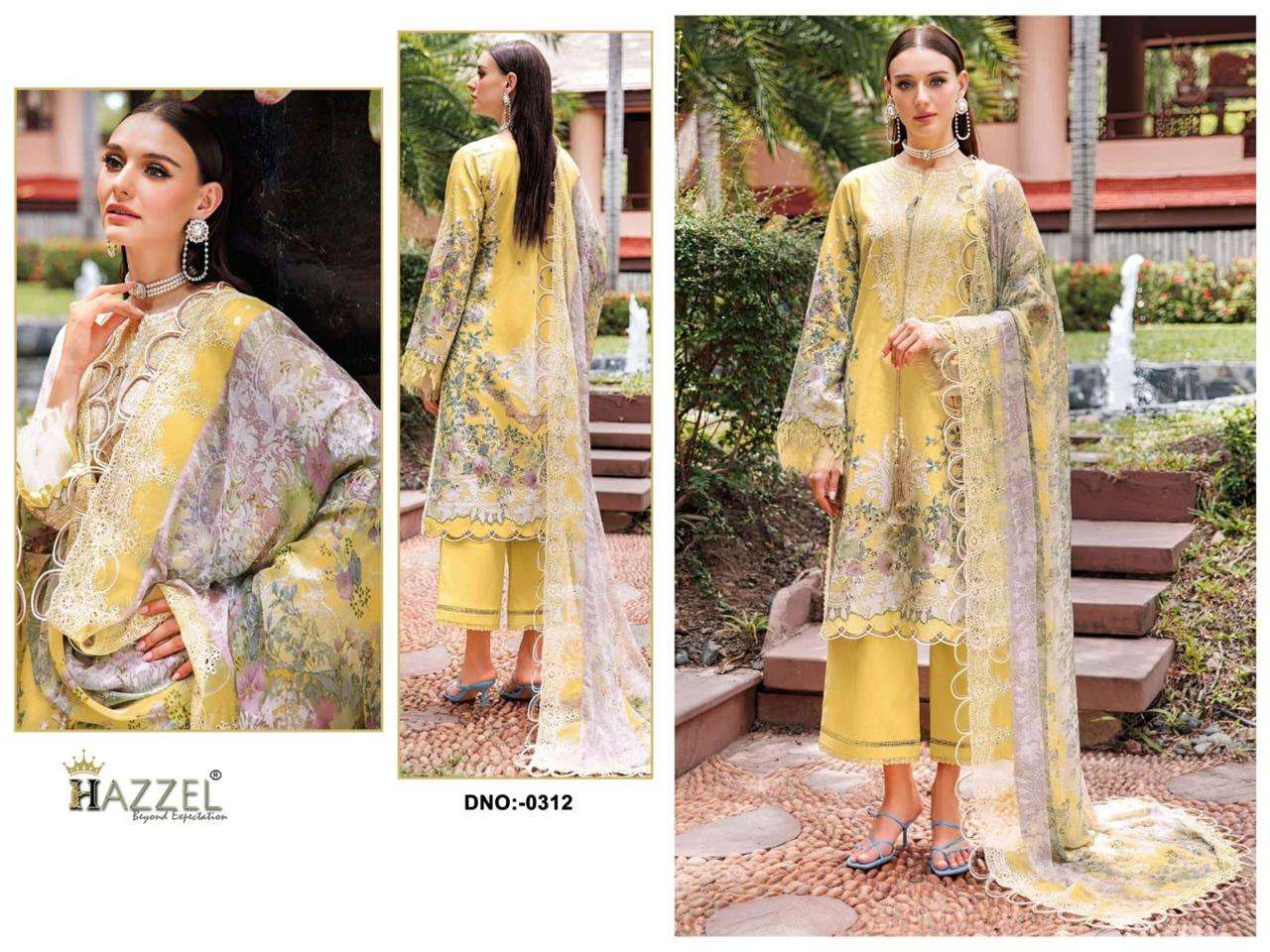 HAZZEL 312 HEAVY EMBROIDERY COTTON PRINTED PAKISTANI DRESSES-00062
