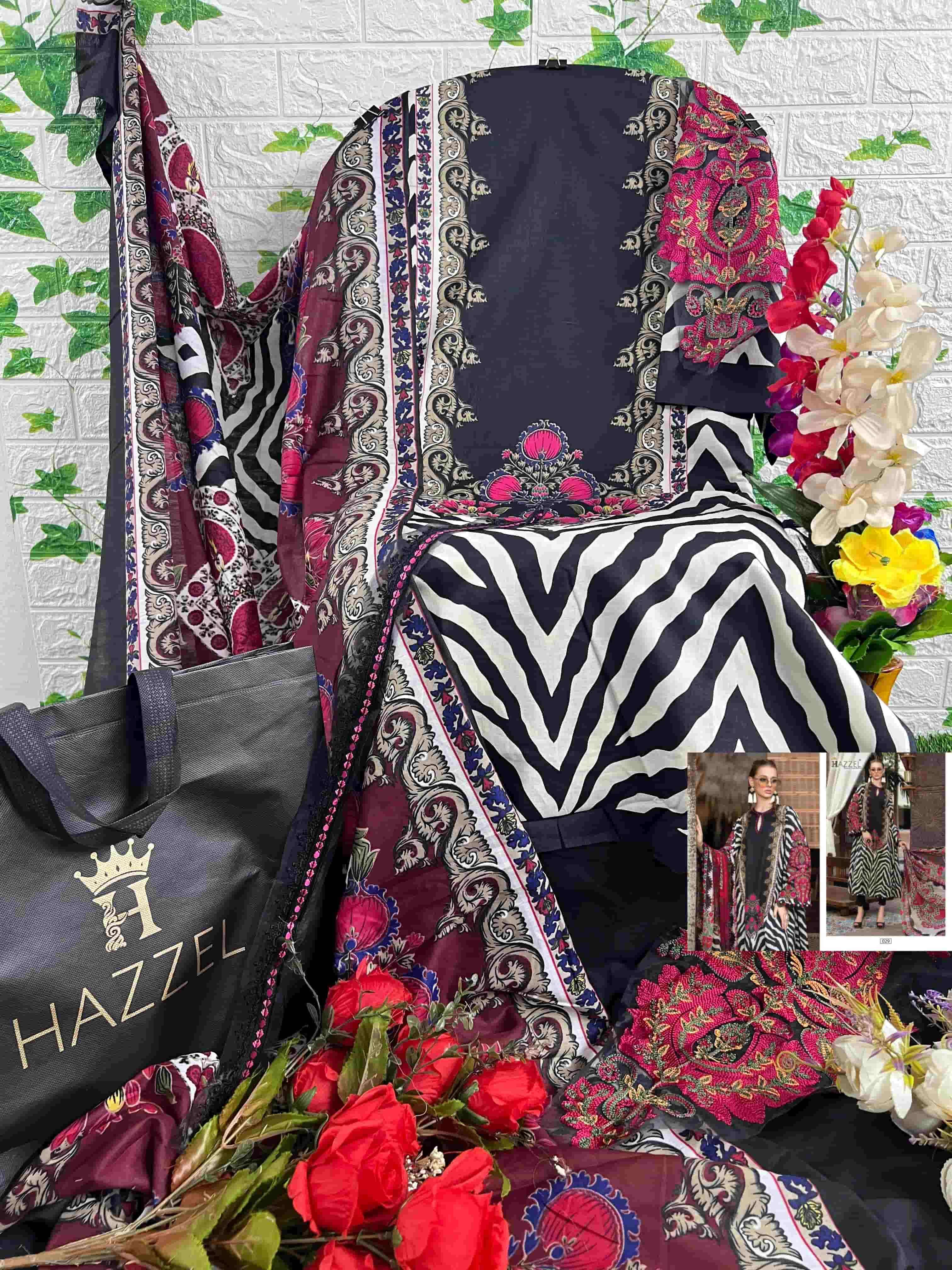 HAZZEL 361 PURE COTTON PRINTED EMBROIDERY PAKISTANI DRESS-00071