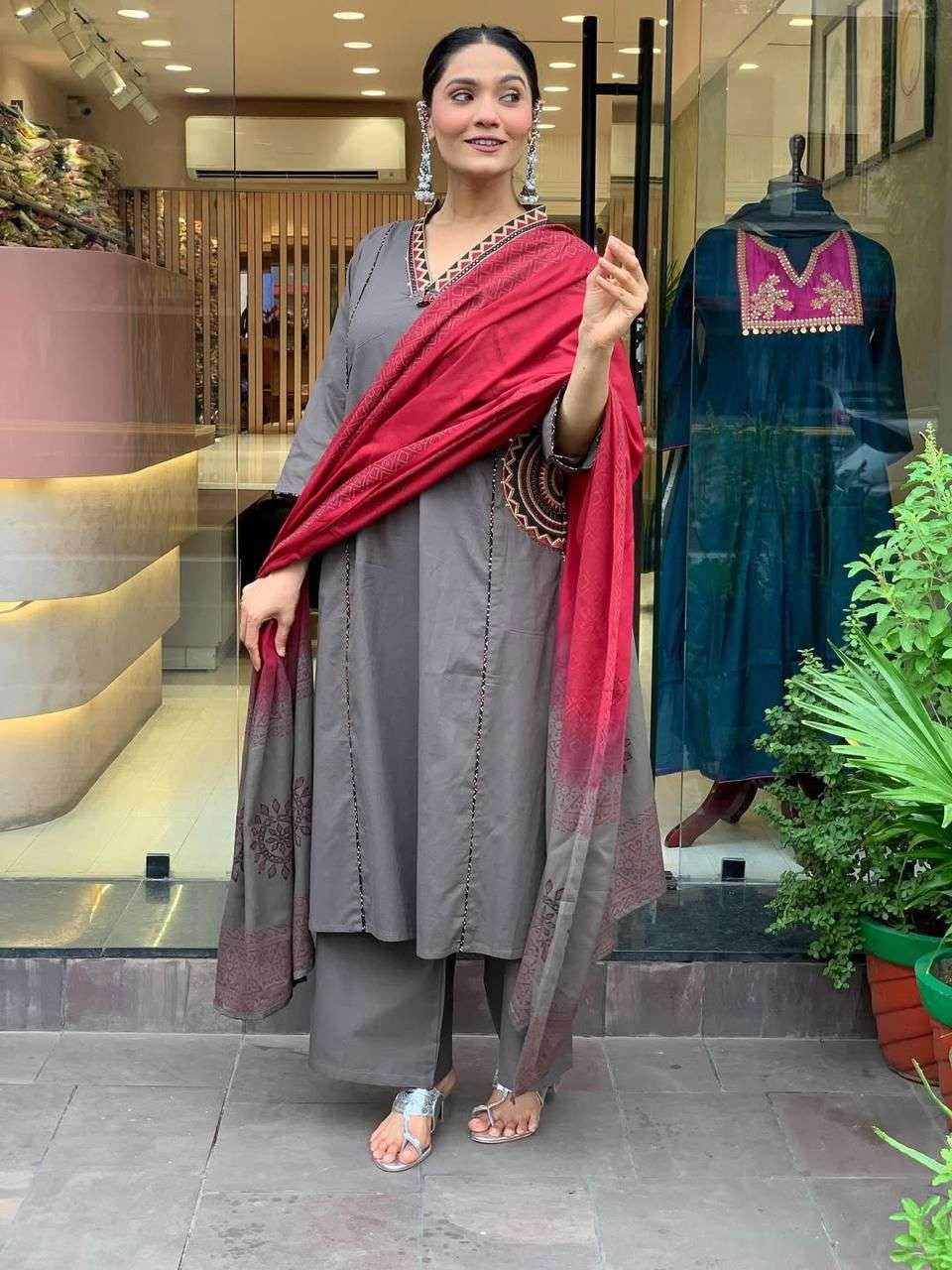 HIMANSHI VOL-879 BY ASLIWHOLESALE DESIGNER PURE COTTON EMBROIDERY DRESSES-00211