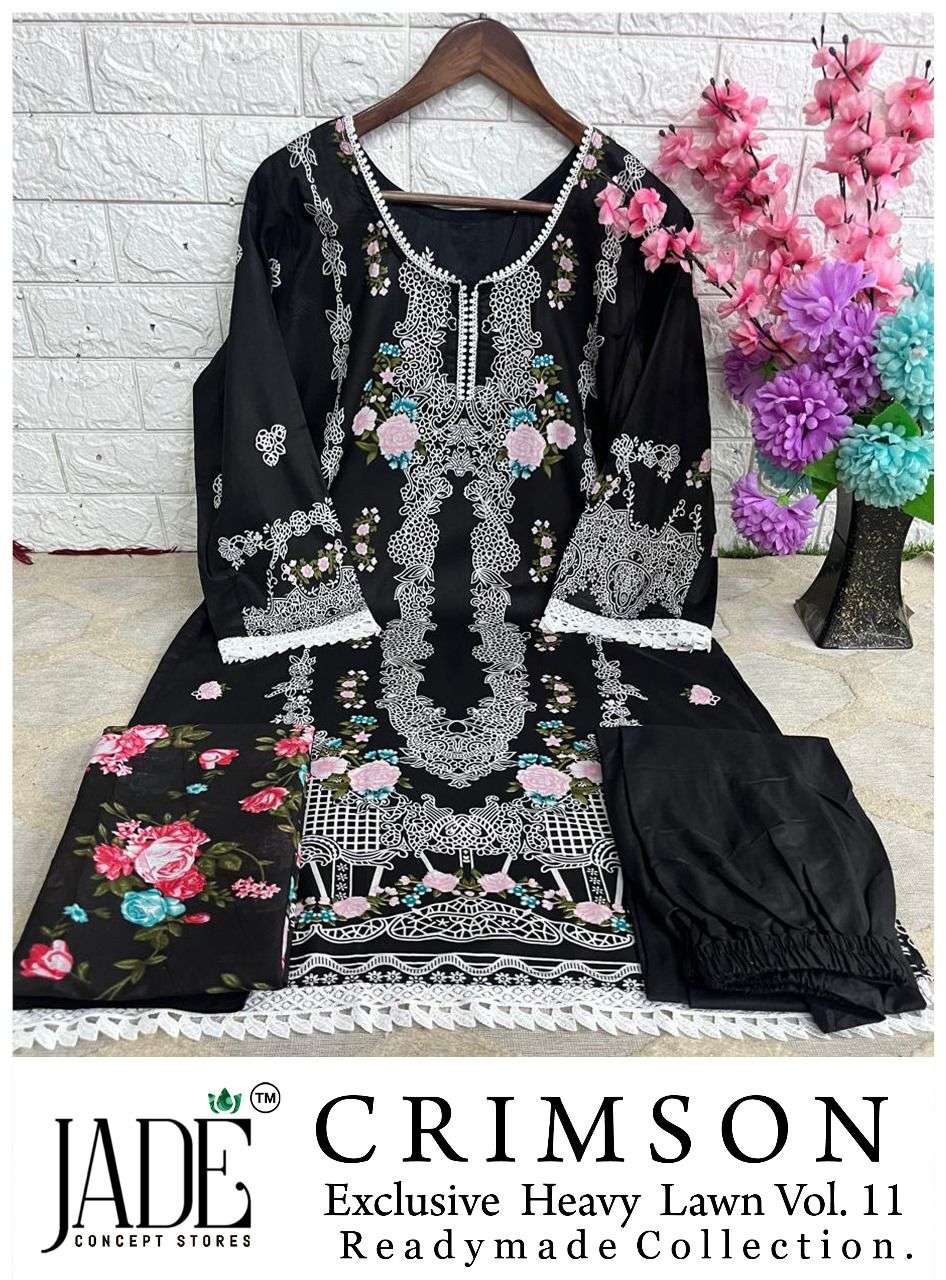 JADE CRIMSON EXCLUSIVE VOL-11 RM  1101 TO 1106 SERIES PURE LAWN PRINTED PAKISTANI DRESSES-00201