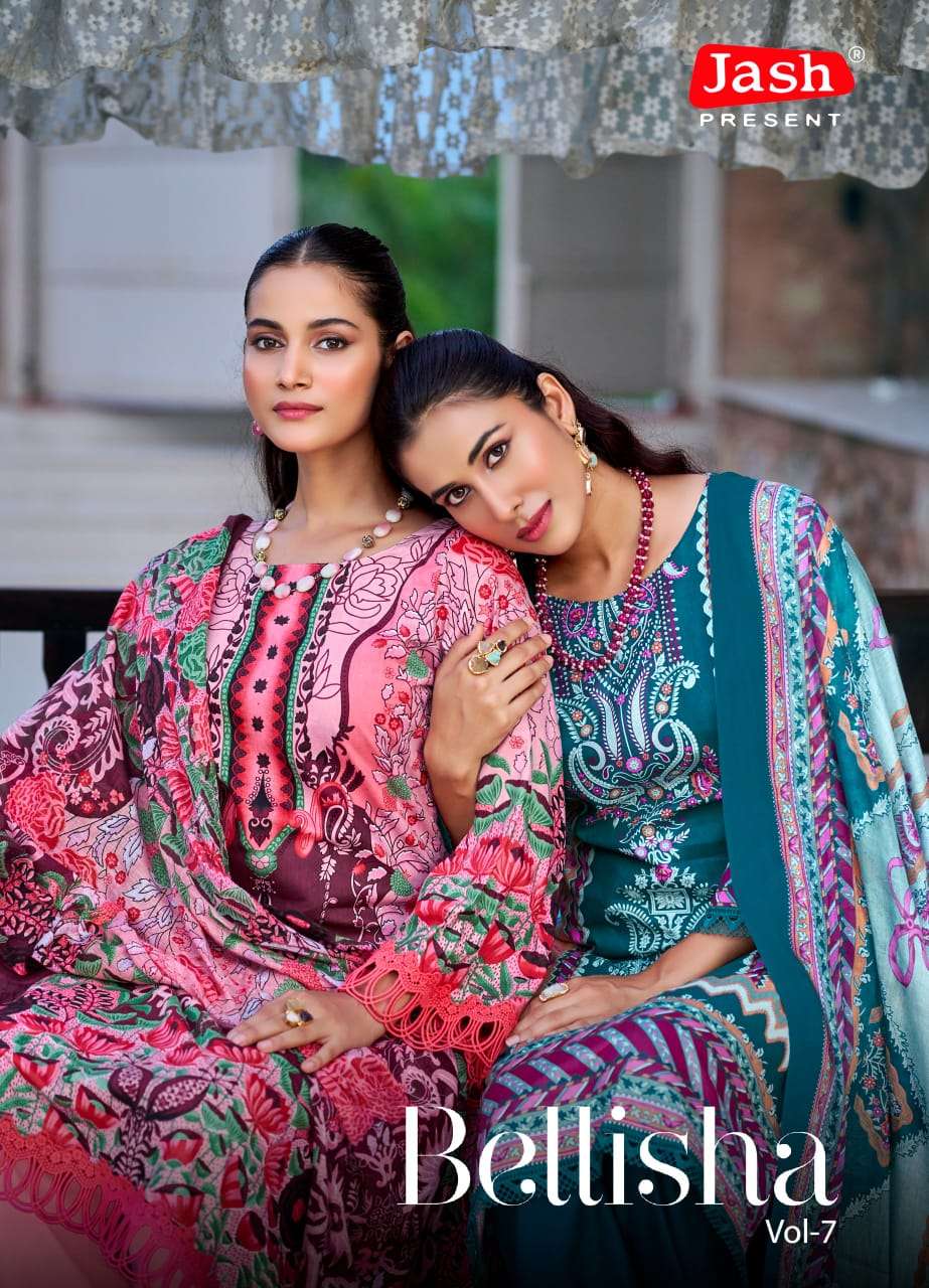 JASH BELLISHA VOL-07 7001 TO 7010 SERIES PURE COTTON PRINTED PAKISTANI DRESSES-00201