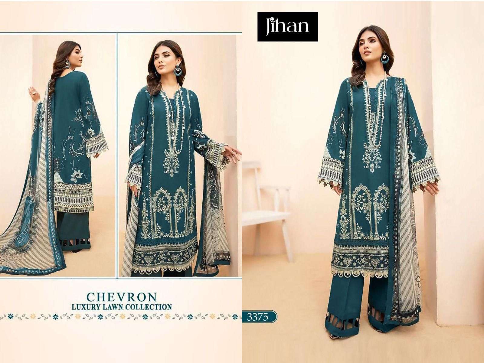 JIHAN 3375 SERIES PURE LAWN COTTON EMBROIDERY PAKISTANI DRESS-00201
