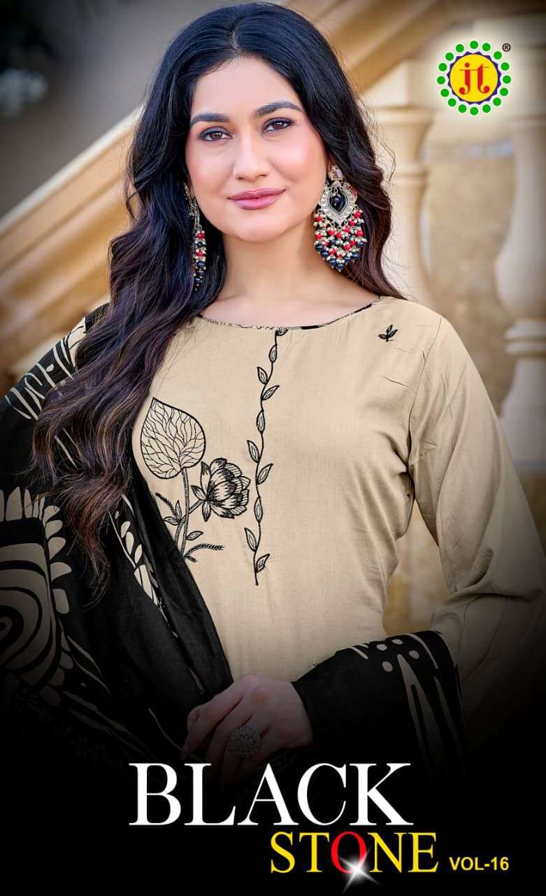 JT TEXTILE BLACK STONE VOL-16 PURE RAYON EMBROIDERY PAKISTANI DRESSES-00201
