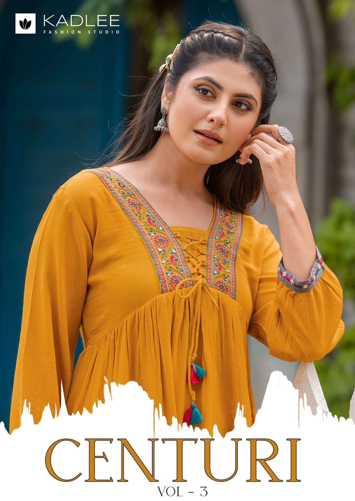 KADLEE CENTURI VOL-3 2013 TO 2018 SERIES PURE RAYON HANDWORK TOP-00014