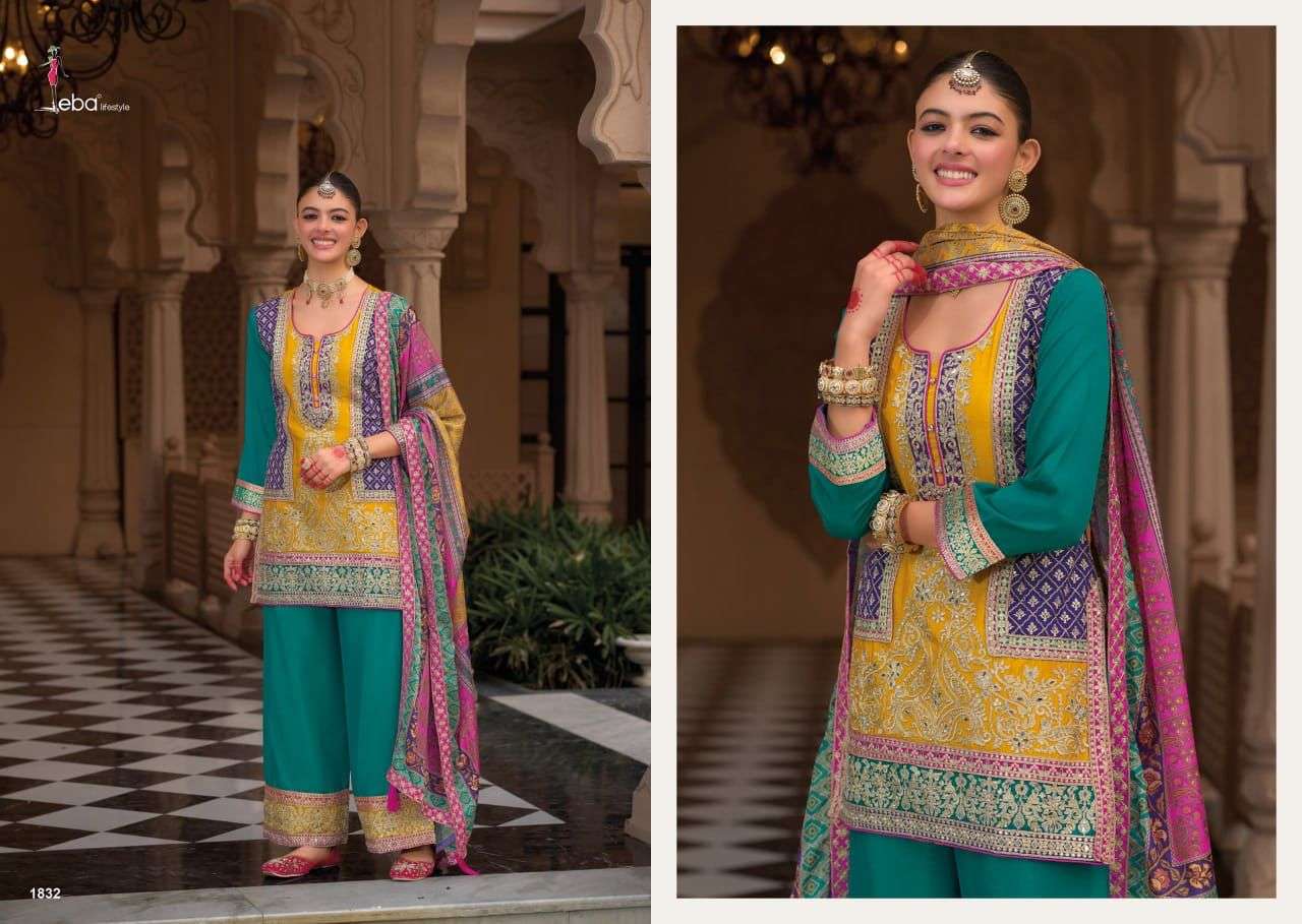 KASTURI BY EBA LIFESTYLE PURE PREMIUM CHINON EMBROIDERED DRESSES-00289