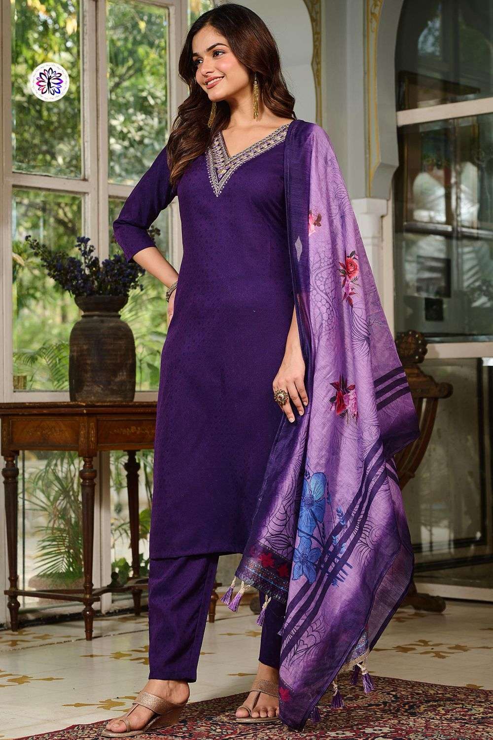KF-120 BY ASLIWHIOLESALE DESIGNER PURE VISCOSE RAYON EMBROIDERY DRESSES-00096