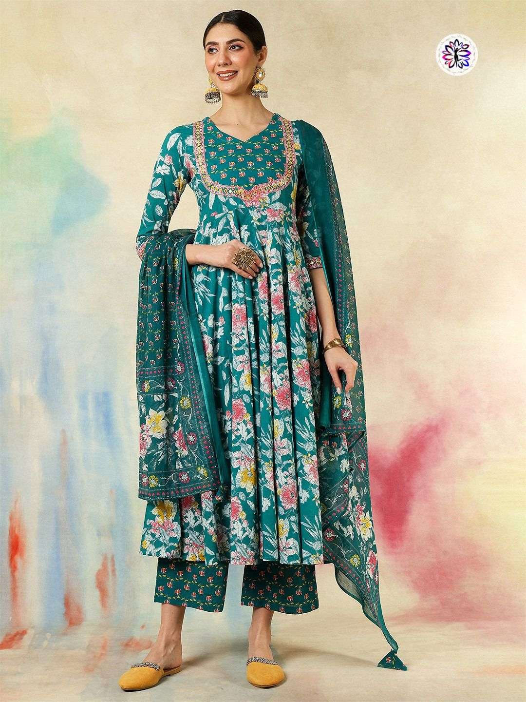 KF-4072 BY ASLIWHOLESALE DESIGNER PURE COTTON EMBROIDERY DRESSES-00096