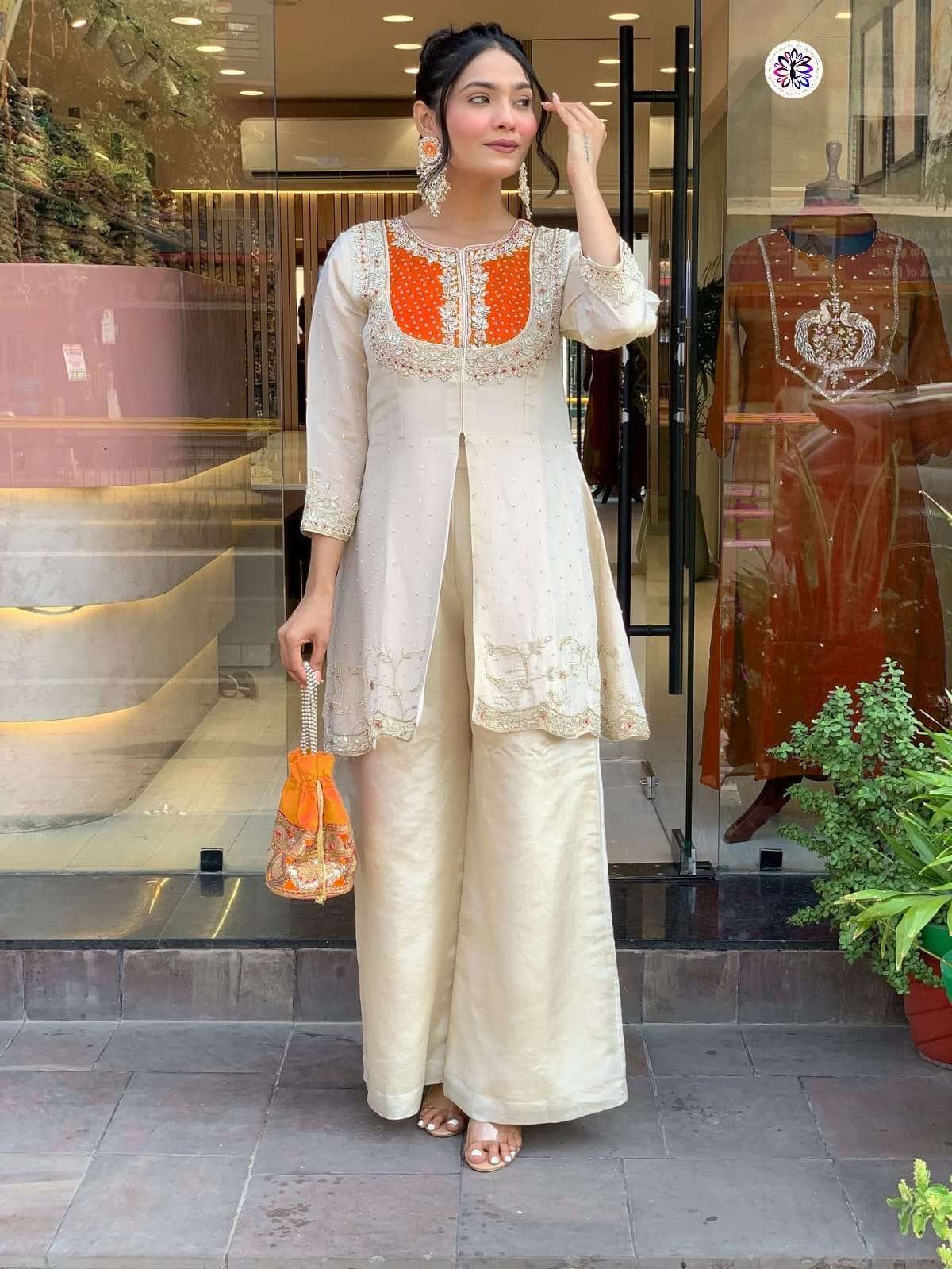 KF-501 BY ASLIWHOLESALE DESIGNER PURE SILK EMBROIDERY DRESSES-00096