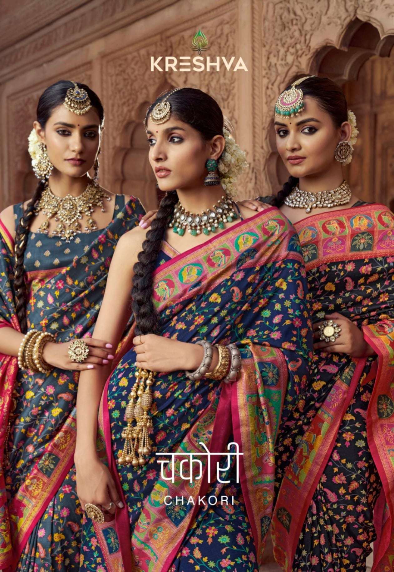 KRESHVA CHAKORI K-7066 TO K-7074 SERIES PURE PV SILK SAREES-00137