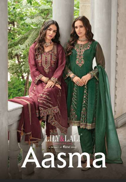 LILY AND LALI AASMA 27321 TO 27324 SERIES PURE SILK EMBROIDERY DRESSES-00028