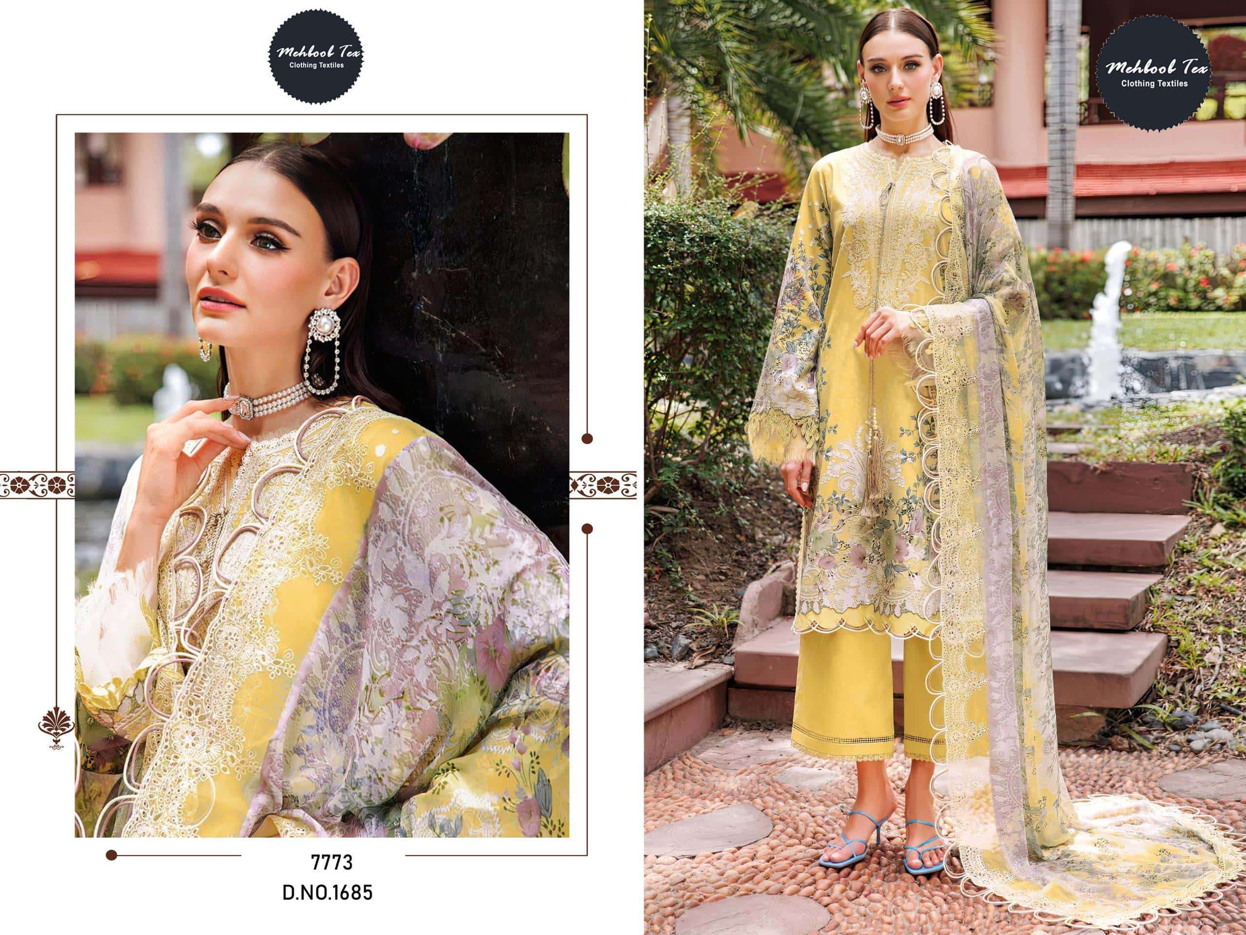 MEHBOOB TEX 1685 PURE COTTON PRINTED EMBROIDERY PAKISTANI DRESS-00071