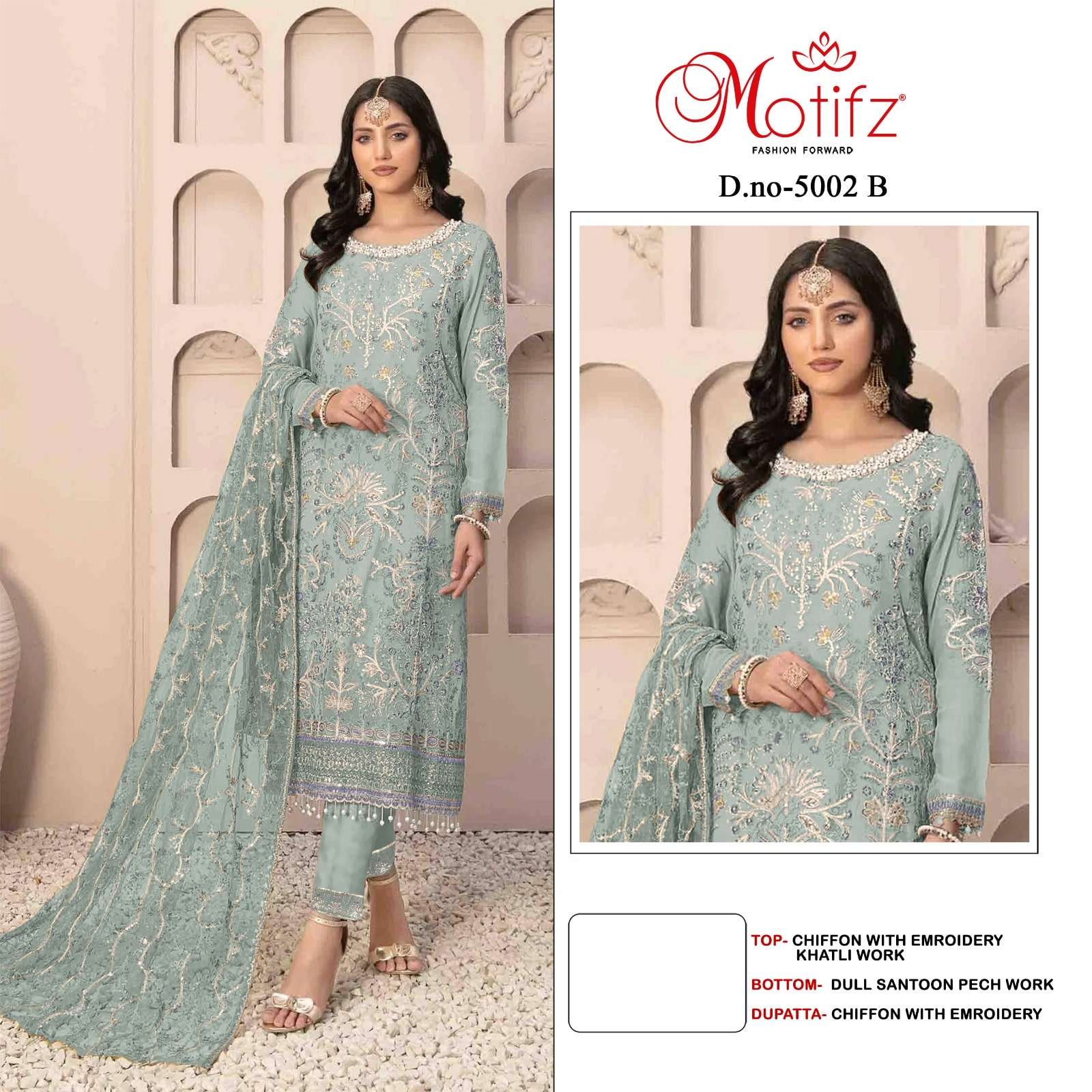 MOTIFZ 5002 SERIES PURE CHINON EMBROIDERY PAKISTANI DRESSES-00201