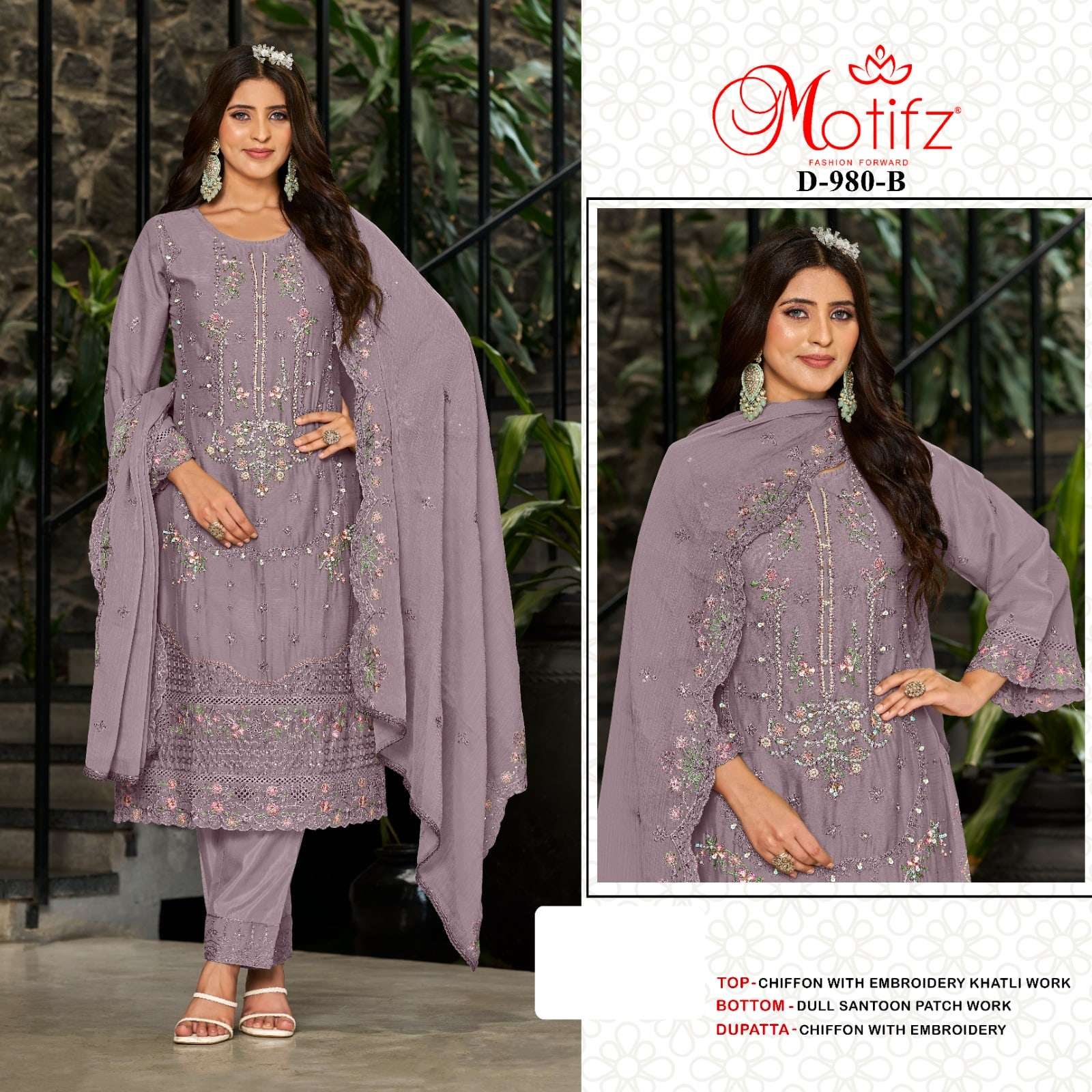 MOTIFZ 980 SERIES PURE CHINON EMBROIDERY PAKISTANI DRESSES-00201