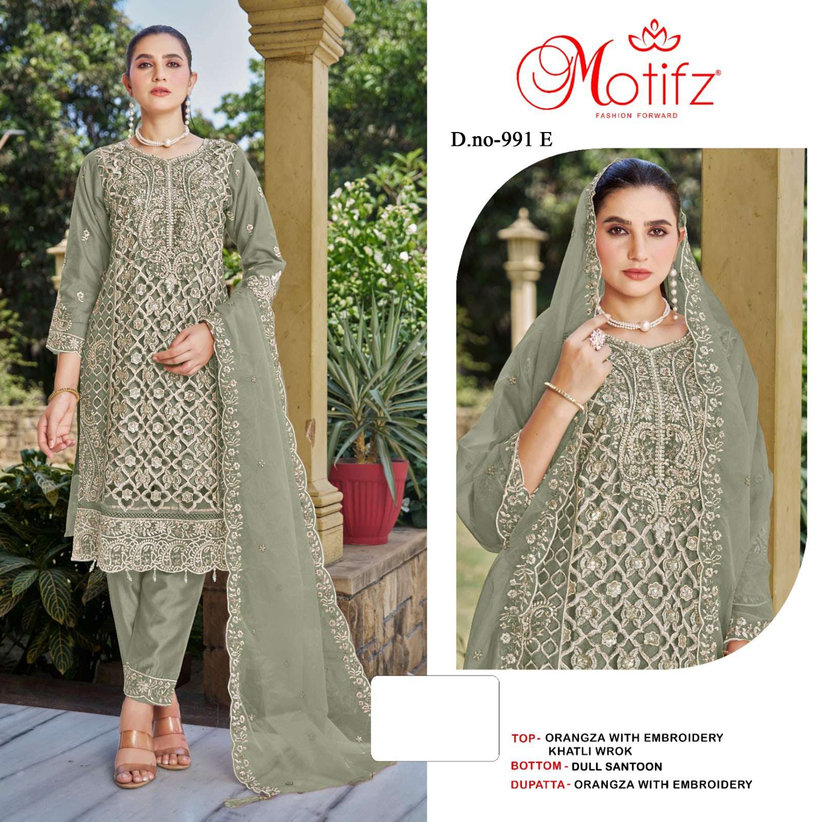 MOTIFZ 991 SERIES PURE ORGANZA EMBROIDERY PAKISTANI DRESSES-00201