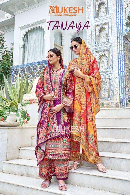 MUKESH TANAYA 1001 TO 1006 SERIES PURE SILK PRINTED DRESSES-00097