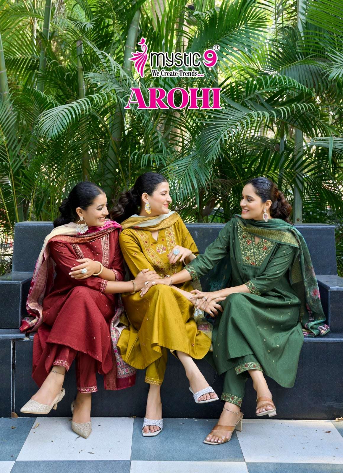 MYSTIC9 AROHI VOL-01 1001 TO 1008 SERIES PURE VERTICAN EMBROIDERY DRESSES-00140