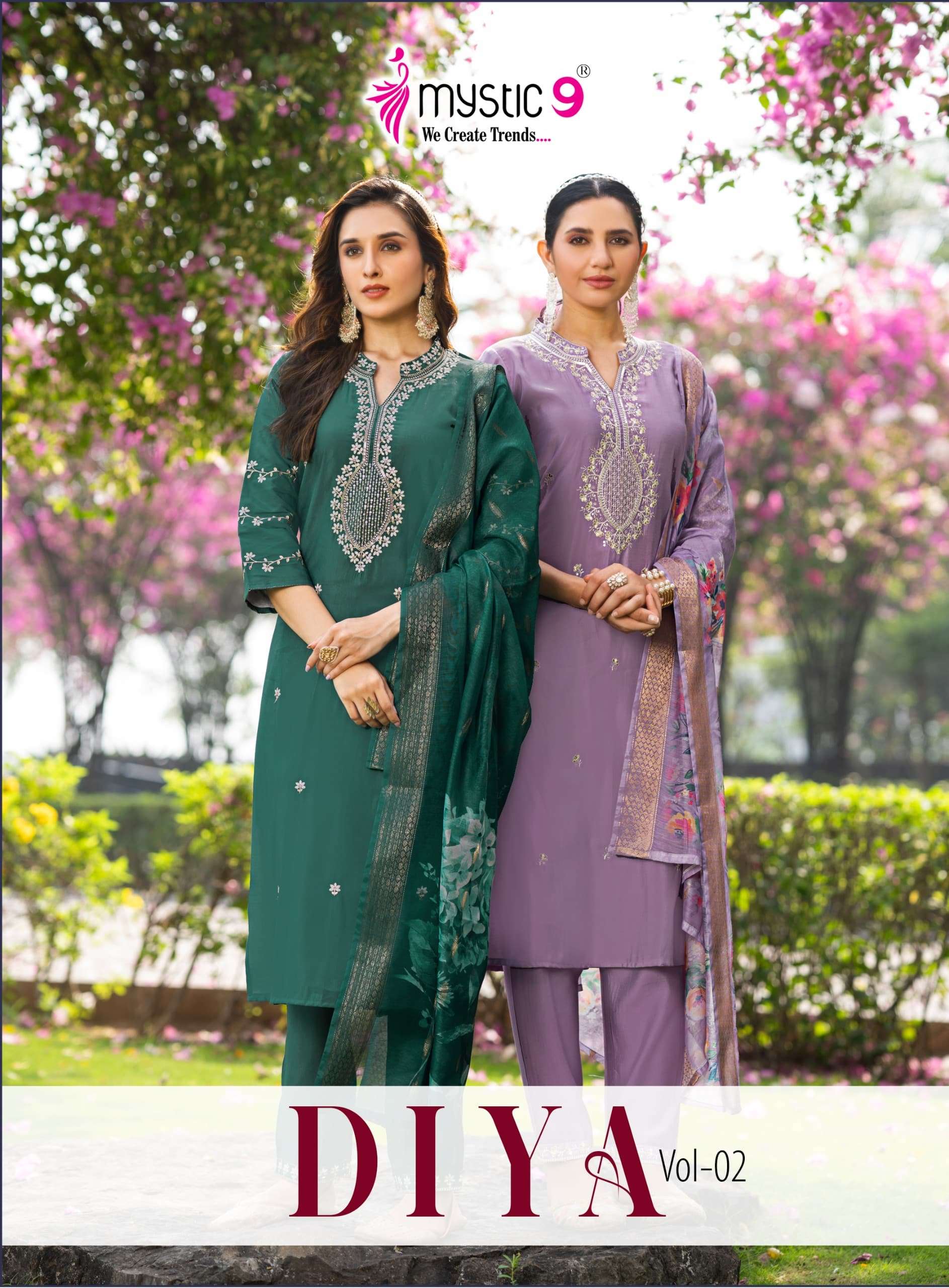 MYSTIC9 DIYA VOL-02 2001 TO 2008 SERIES PURE SILK EMBROIDERY DRESSES-00140