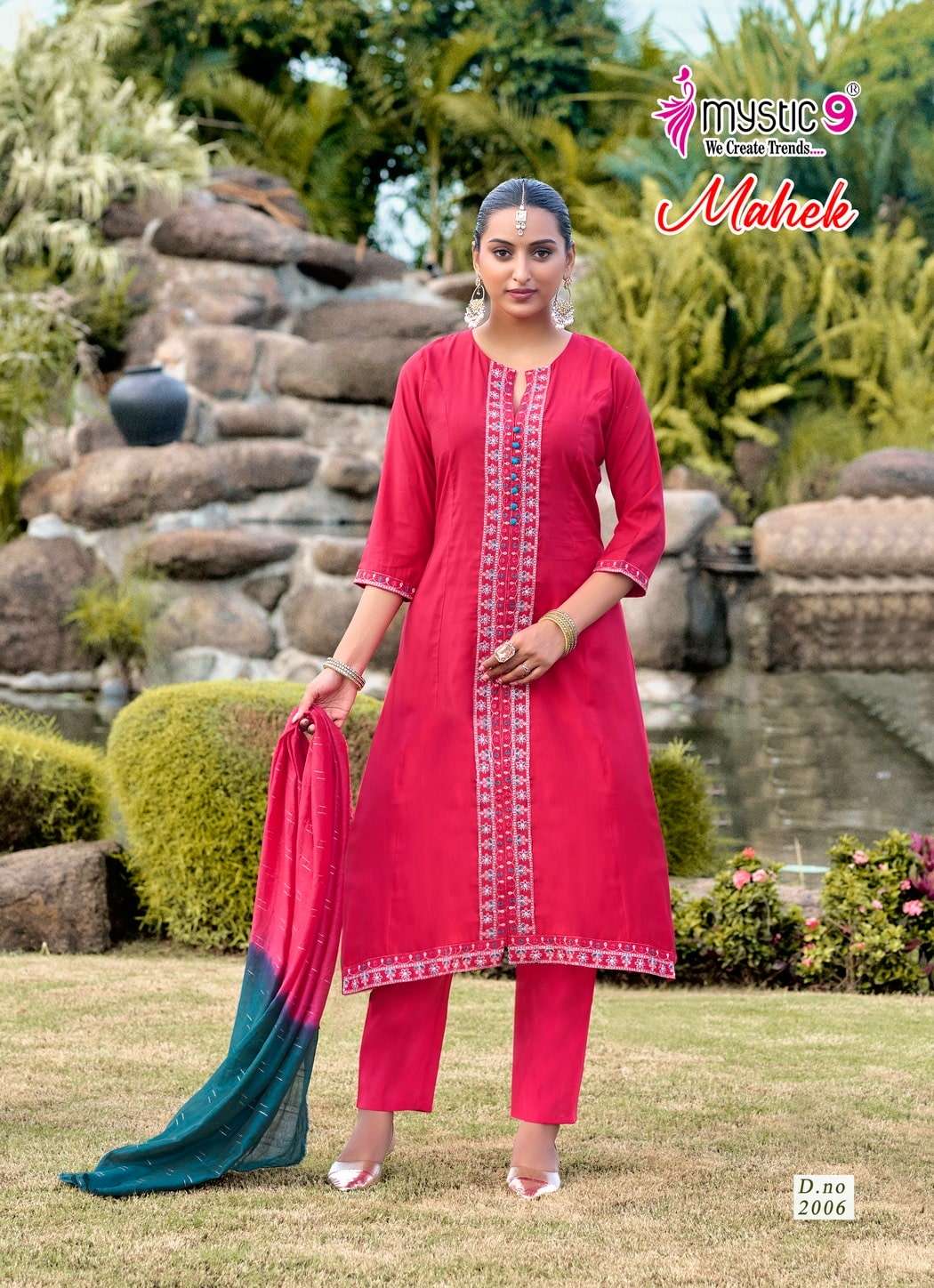 MYSTIC9 MAHEK VOL-02 2001 TO 2008 SERIES PURE ROMAN SILK EMBROIDERY DRESSES-00140