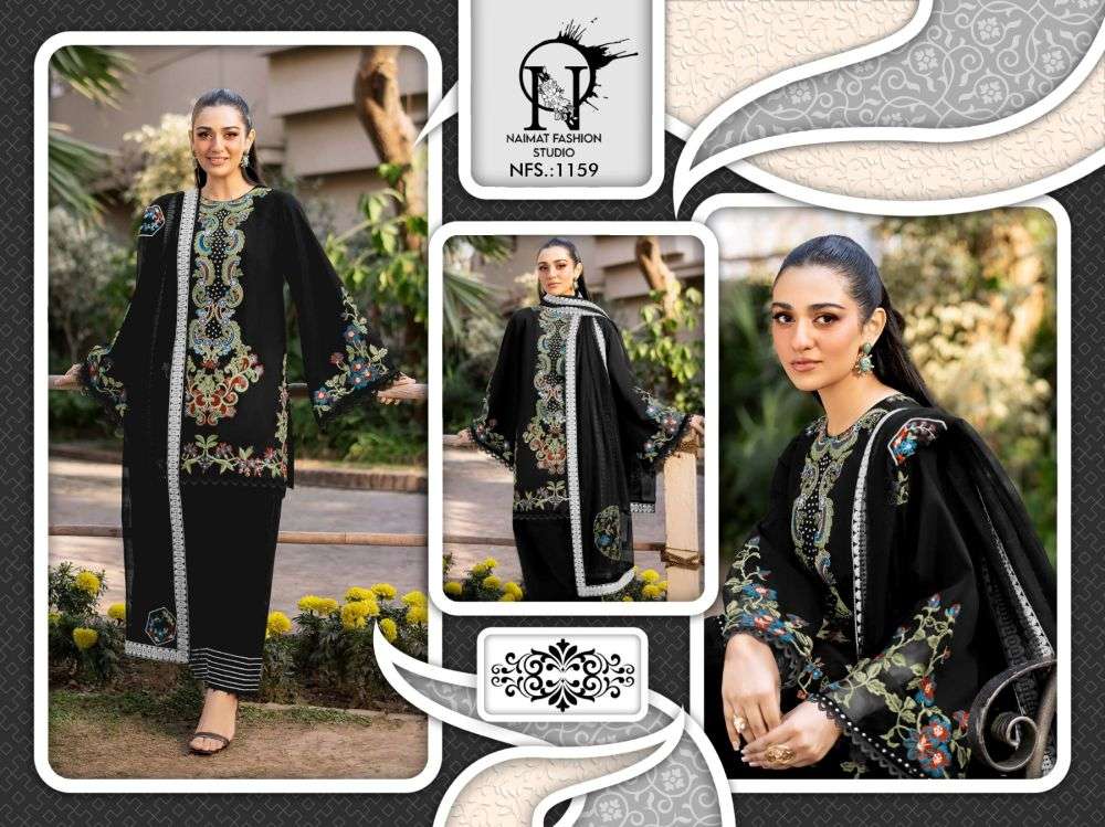 NAIMAT FASHION NSF-1159 PURE ROMAN SILK EMBROIDERY DRESSES-00088