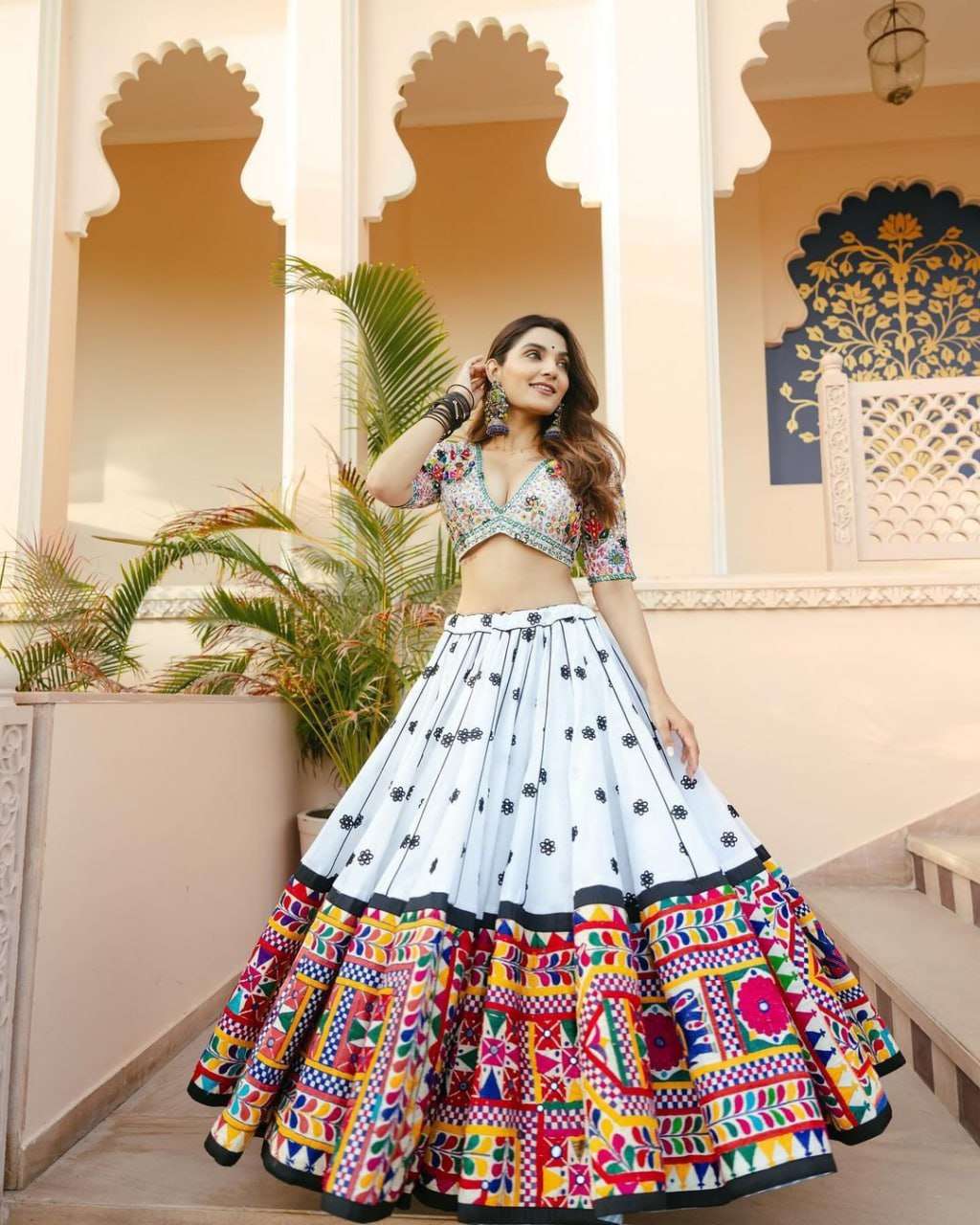 NAVYA VOL-42 BY ASLIWHOLESALE DESIGNER PURE  RAYON COTTON EMBROIDERY NAVRATRI LEHENGAS-00294