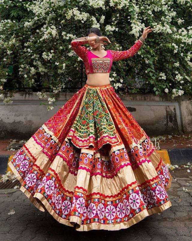 NAVYA VOL-45 BY ASLIWHOLESALE DESIGNER PURE DOLA SILK  EMBROIDERY NAVRATRI LEHENGAS-00294