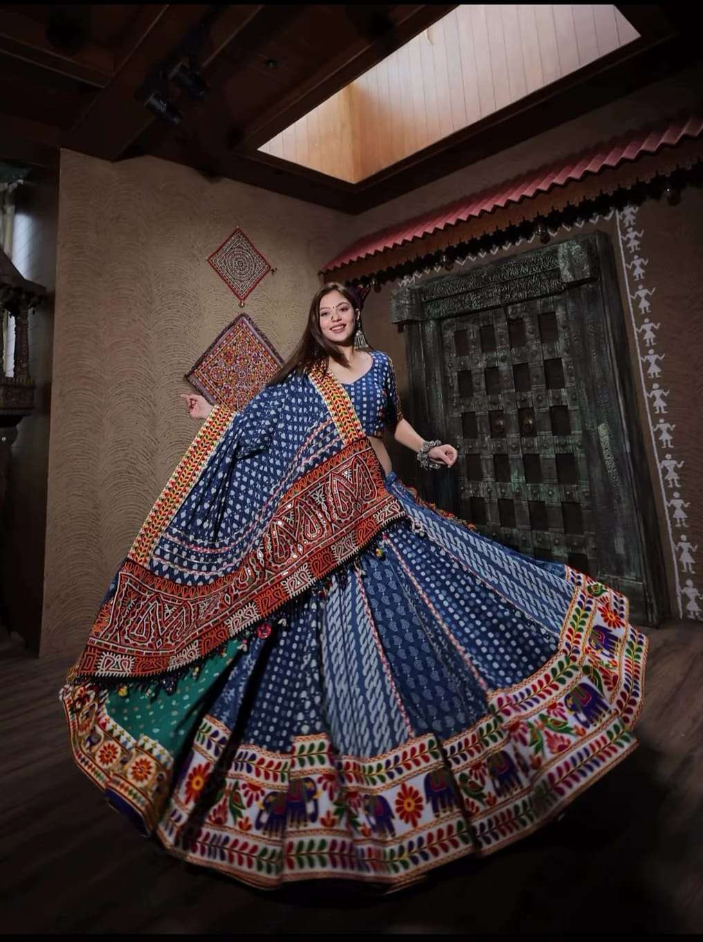 NAVYA VOL-47 BY ASLIWHOLESALE DESIGNER PURE RAYON COTTON EMBROIDERY NAVRATRI LEHENGAS-00294