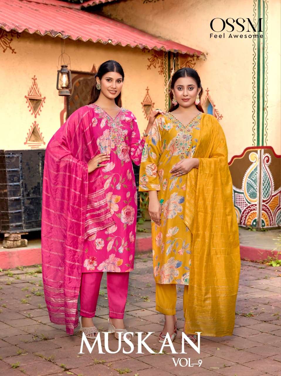 OSSM MUSKAN VOL-09 1001 TO 1006 SERIES PURE VERTICAN PRINTED DRESSES-00014